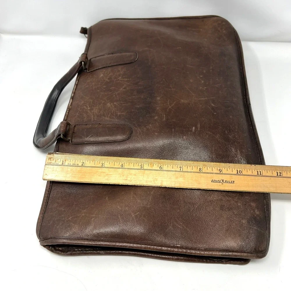 Vintage Coach NYC Brown Leather Briefcase Attache USA Glove Tanned No. 507-9246